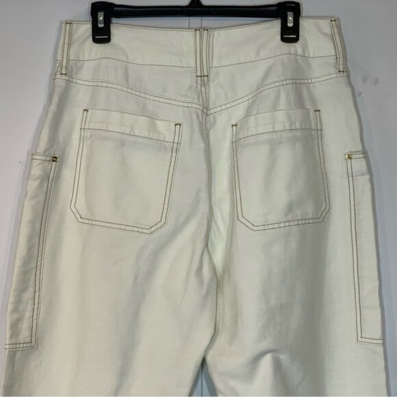 FRAME Twisted Utility Crop Pants in Ecru - Picture 6 of 11